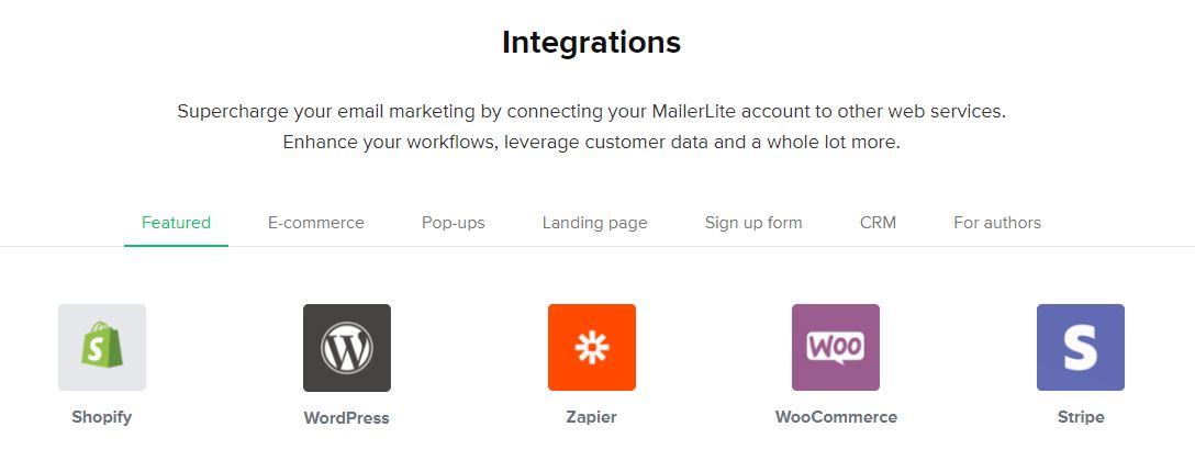 MailerLite integrations
